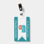 Badge voor de leraren school badkamer halpas (Voorzijde met clip)
