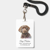 Badge voor Dierenadoptieadviseur (Voorzijde met lanyard)