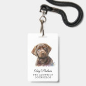 Badge voor Dierenadoptieadviseur (Achterkant met lanyard)