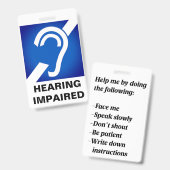 Badge voor Ondersteuning Slechthorenden (Voor- en achterkant)