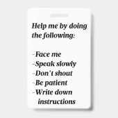 Badge voor Ondersteuning Slechthorenden (Achterkant)