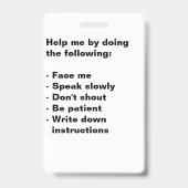 Badge voor Ondersteuning van Mensen met een Gehoor (Achterkant)