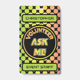 Badge voor personeel op vrijwillige evenementen