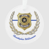 Badge voor politiefunctionarissen ornament (voorkant)