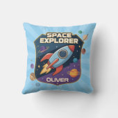 badge voor Schattigee ruimteverkenner Kussen (Achterkant)