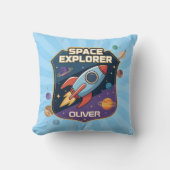 badge voor Schattigee ruimteverkenner Kussen (Voorkant)