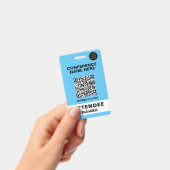 Badge voor Solid Blue-conferentie-evenement (Handheld)