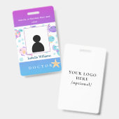 Badge voor tandarts, ziekenhuismedewerker, kindere (Front & Back)