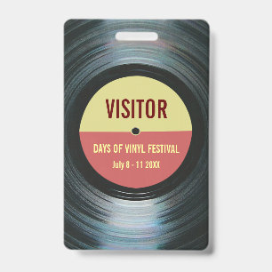 Badge Voor Toegang Tot Jouw Muziek Evenement Vinyl