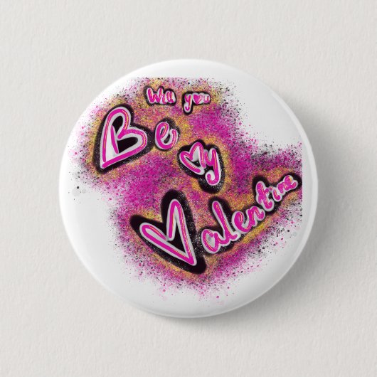 badge voor valentijns ronde button 5,7 cm (Voorkant)