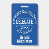 Badge voor vergadering, conventie of afgevaardigde (Back)