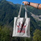  badge voor veteranendag tote bag