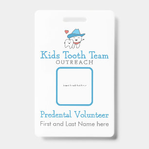 Badge voor vrijwilligers van Kids Tooth Team Outre