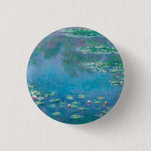 BADGE: "WATERLELIES" VAN MONET RONDE BUTTON 3,2 CM (Voorkant)