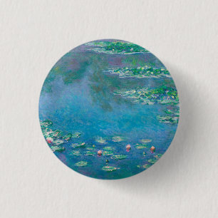 BADGE: "WATERLELIES" VAN MONET RONDE BUTTON 3,2 CM