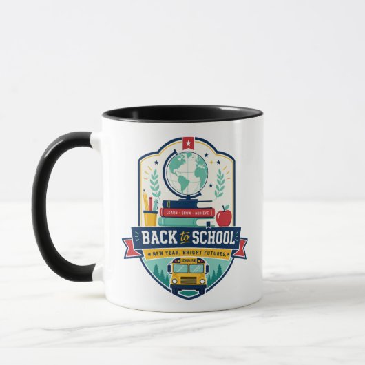 Badgeontwerp terug naar school mok (Links)