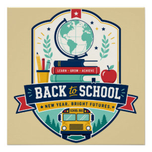 Badgeontwerp terug naar school perfect poster