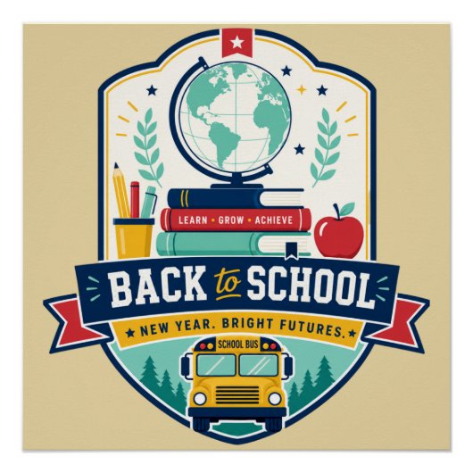 Badgeontwerp terug naar school perfect poster (Voorkant)