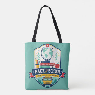 Badgeontwerp terug naar school tote bag