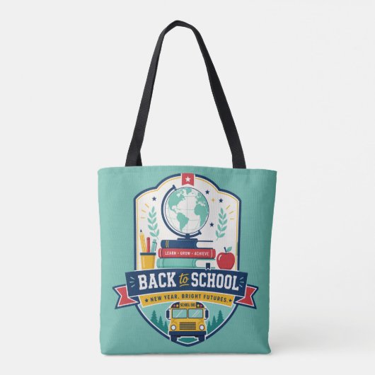 Badgeontwerp terug naar school tote bag (Achterkant)
