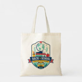 Badgeontwerp terug naar school tote bag (Achterkant)