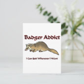Badger Addict Briefkaart (Staand voorkant)