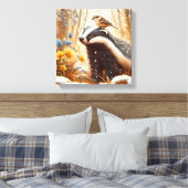 Badger and Sparrow Natuur Wildlife Rustic Canvas Afdruk (Insitu (Slaapkamer))