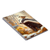 Badger and Sparrow Natuur Wildlife Rustic Notitieboek (Rechterzijde)