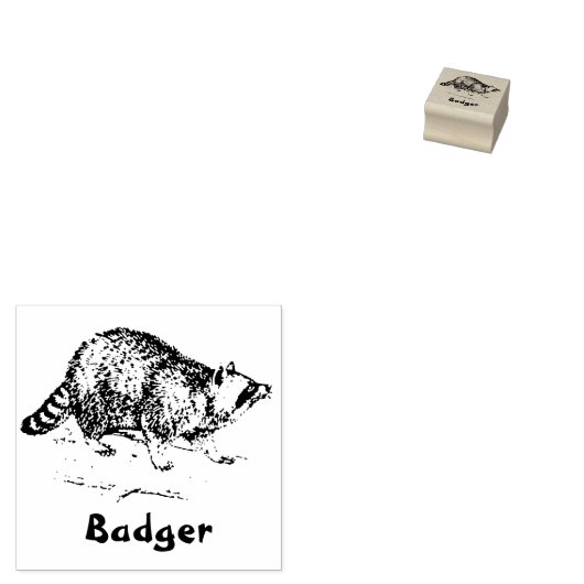 BADGER ANIMAAL RUBBER STEMP RUBBERSTEMPEL (Gestempeld)