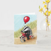 Badger at Play card Kaart (Gele Bloem)