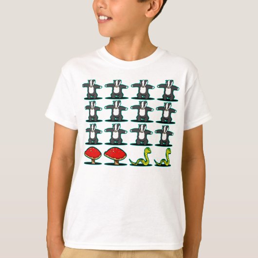 Badger, badger, badger, paddenstoel, oh slang! t-shirt (Voorkant)