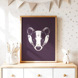 Badger | Badger Forest Animal Wall Print