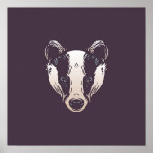 Badger | Badger Forest Animal Wall Print (Voorkant)