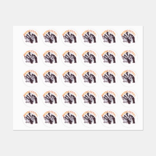 BADGER BEING CUTE LABELS (Vel)