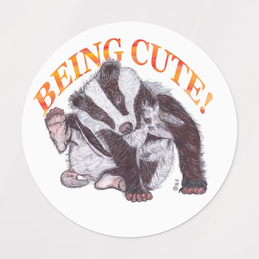 BADGER BEING CUTE LABELS (Design 2)