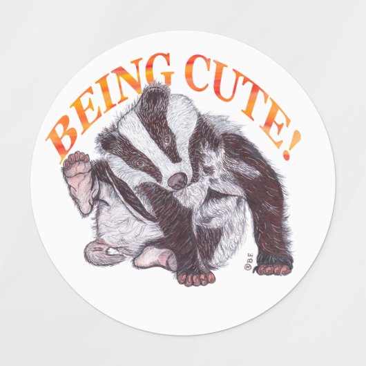 BADGER BEING CUTE LABELS (Design 1)