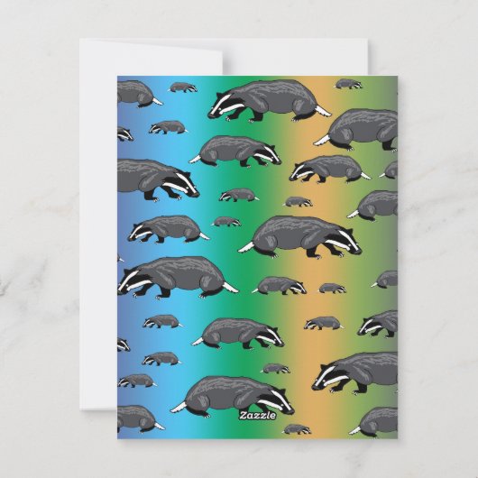 Badger Birthday Card Feestdagenkaart (Achterkant)