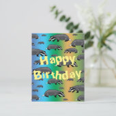 Badger Birthday Card Feestdagenkaart (Staand voorkant)