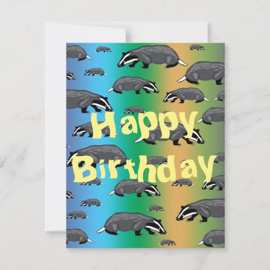 Badger Birthday Card Feestdagenkaart (Voorkant)