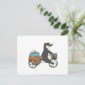 Badger Blue Pumpkin Feestdagenkaart (Staand voorkant)