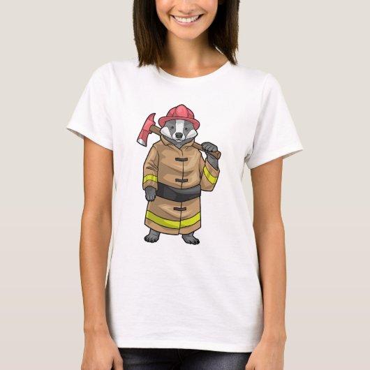 Badger Brandweerman As Brandweer T-shirt (Voorkant)