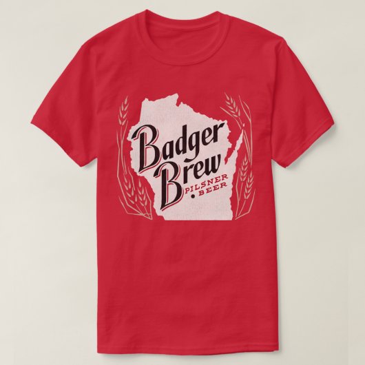 Badger Brew Retro Deunct Wisconsin Breweriana T-shirt (Design voorkant)