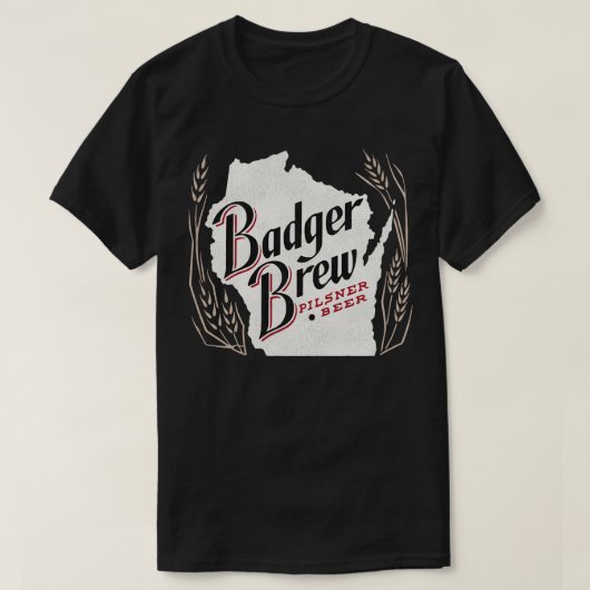 Badger Brew Retro Deunct Wisconsin Breweriana T-shirt (Design voorkant)
