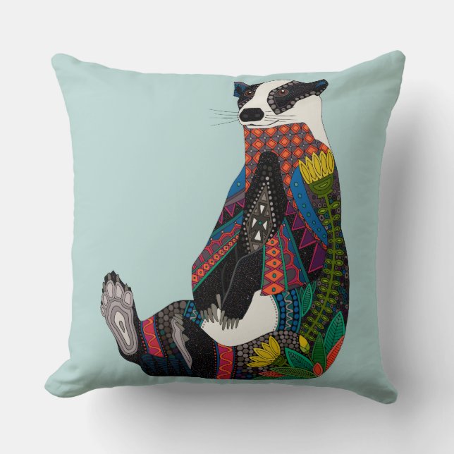 badger celadon blue kussen (Voorkant)