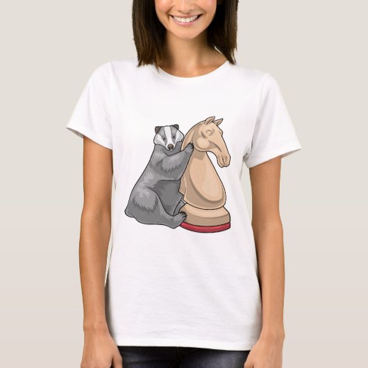 Badger Chess piece Knight Chess T-shirt (Voorkant)