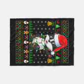 Badger Christmas Lights Funny Santa Ugly Sweaters Fleece Deken (Voorkant (Horizontaal))