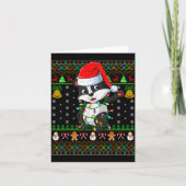 Badger Christmas Lights Funny Santa Ugly Sweaters Kaart (Voorkant)