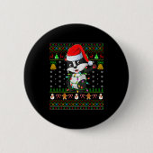 Badger Christmas Lights Funny Santa Ugly Sweaters Ronde Button 5,7 Cm (Voorkant)