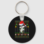 Badger Christmas Lights Funny Santa Ugly Sweaters Sleutelhanger (Voorkant)