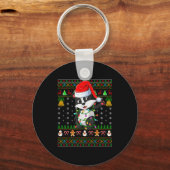 Badger Christmas Lights Funny Santa Ugly Sweaters Sleutelhanger (Voorkant)